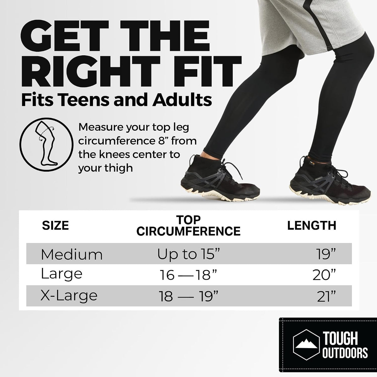Elevate Your Game with Tough Outdoors Compression Leg Sleeves for Men & Women - Perfect for Basketball, Football, and Cycling