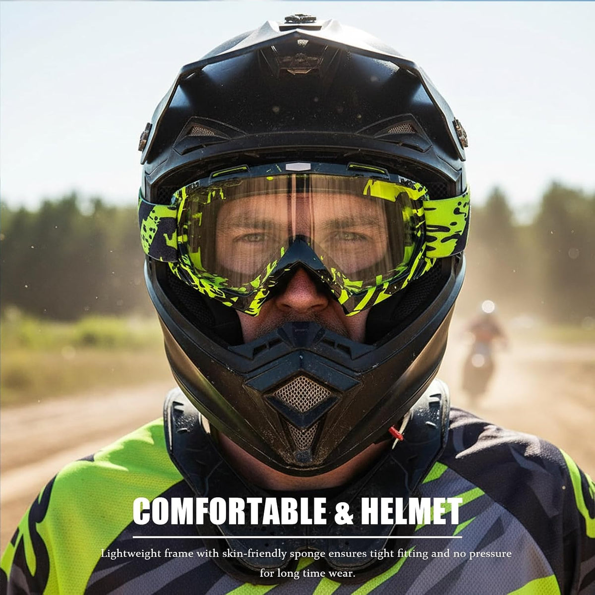 Motocross Dirt Bike Motorcycle Goggles for Youth and Adult | UV400 Windproof Dustproof,Offroad ATV MX General Riding Goggles,With Adjustable Strap