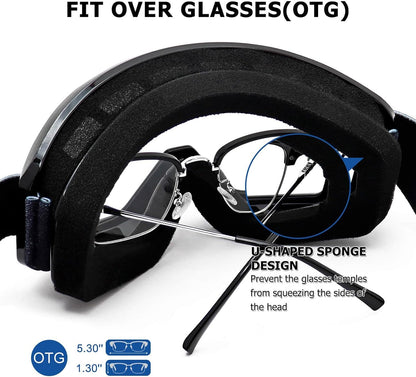 Motocross Dirt Bike Motorcycle Goggles for Youth and Adult | UV400 Windproof Dustproof,Offroad ATV MX General Riding Goggles,With Adjustable Strap