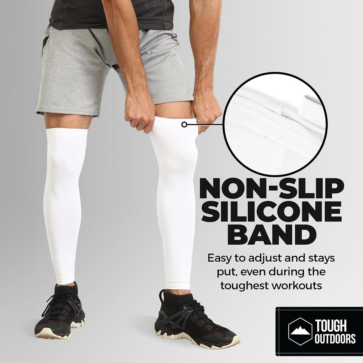 Elevate Your Game with Tough Outdoors Compression Leg Sleeves for Men & Women - Perfect for Basketball, Football, and Cycling