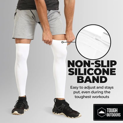 Elevate Your Game with Tough Outdoors Compression Leg Sleeves for Men & Women - Perfect for Basketball, Football, and Cycling