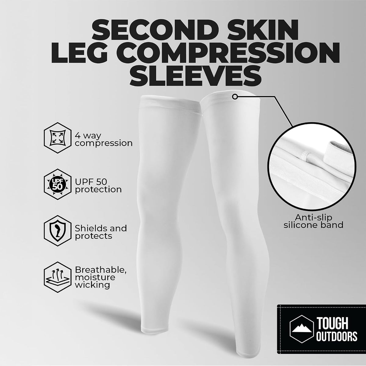 Elevate Your Game with Tough Outdoors Compression Leg Sleeves for Men & Women - Perfect for Basketball, Football, and Cycling