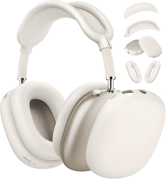 4 in 1 Silicone Case Cover for Airpods Max 2/ Airpods Max Headphones, Stone