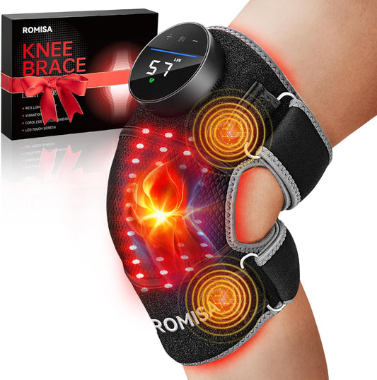 Revolutionary Red Light Therapy Knee Brace with Vibration Massage - Rechargeable, Cordless Pain Relief for Faster Recovery of Knee, Elbow, and Shoulder