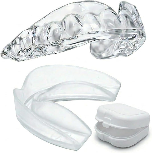 Professional Sport Mouth Guards- 2 Pack - No BPA - Safe Clear Color - No Color Additive - Athletic Teeth Mouth Guards - Fit Any Mouth Size - Custom Fit - Free Carrying Case Included
